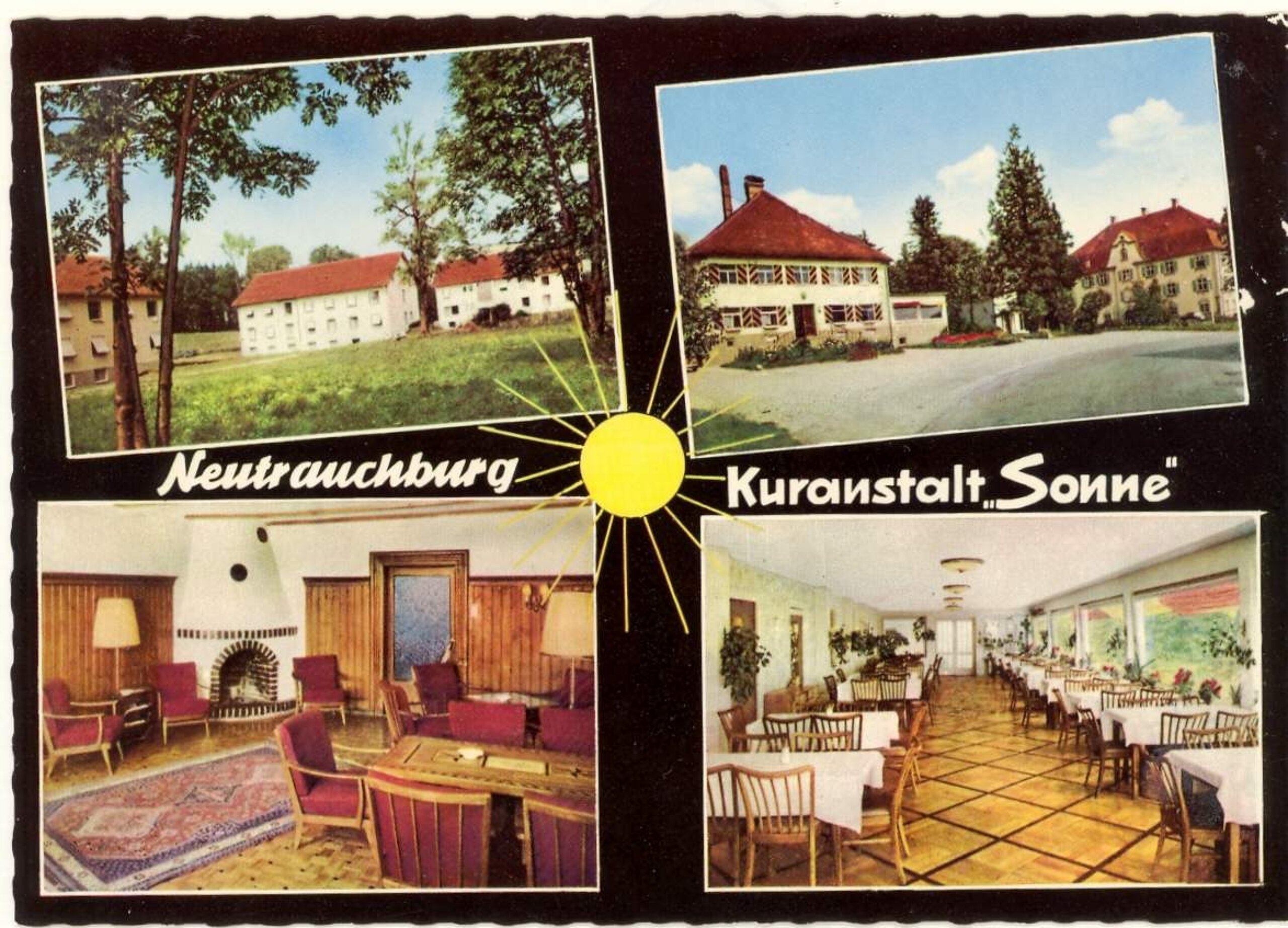 Postkarte Kuranstalt Sonne Historisches Foto: Postkartenmotiv der Kuranstalt Sonne