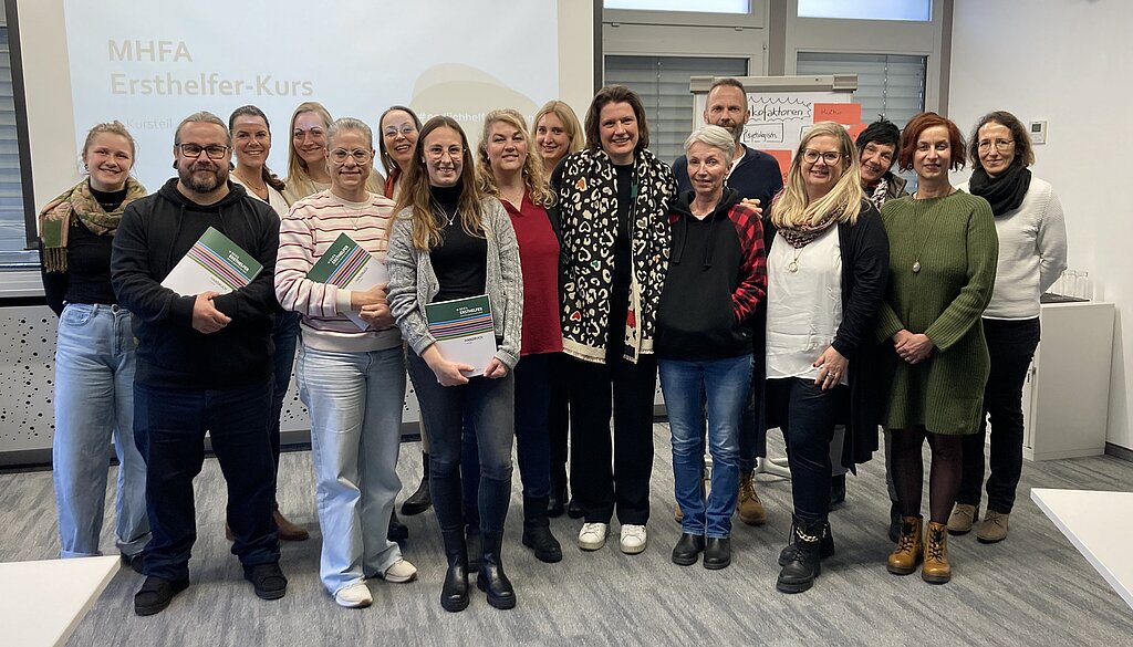 Gruppenbild aller psychischen Ersthelfenden der Waldburg-Zeil Kliniken.