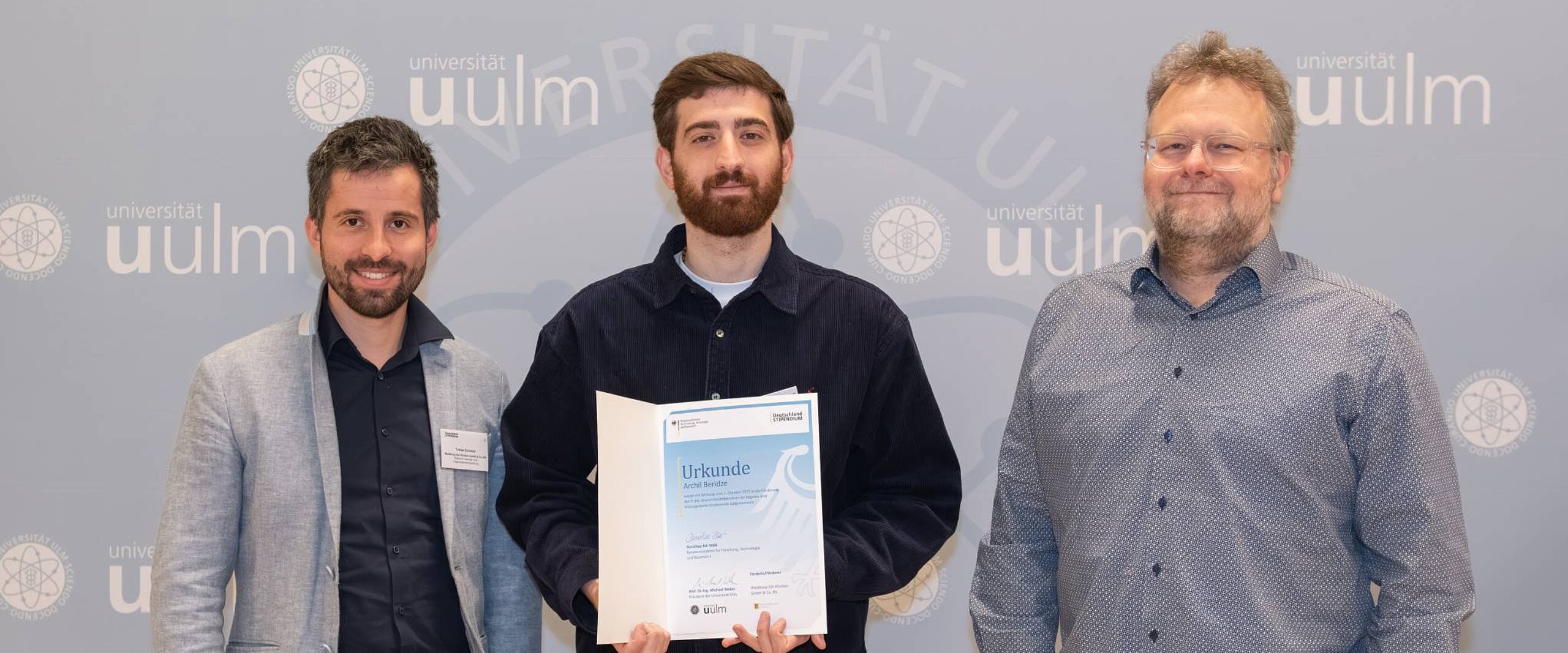 Übergabe des Deutschlandstipendiums.