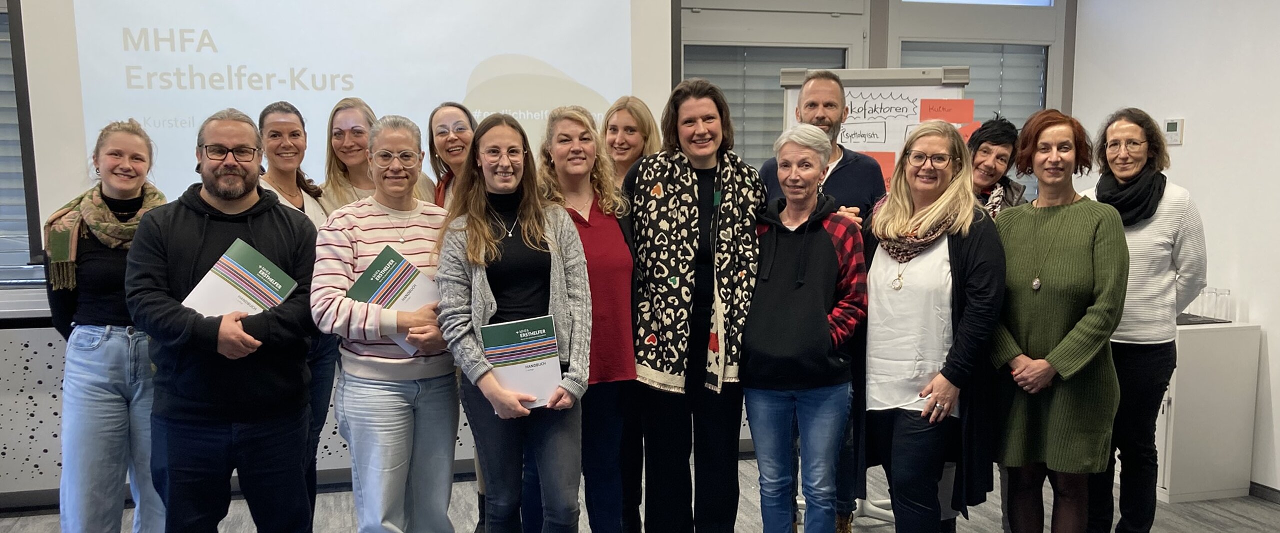 Gruppenbild aller psychischen Ersthelfenden der Waldburg-Zeil Kliniken.