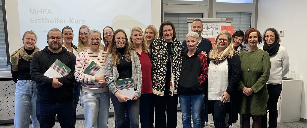 Gruppenbild aller psychischen Ersthelfenden der Waldburg-Zeil Kliniken.