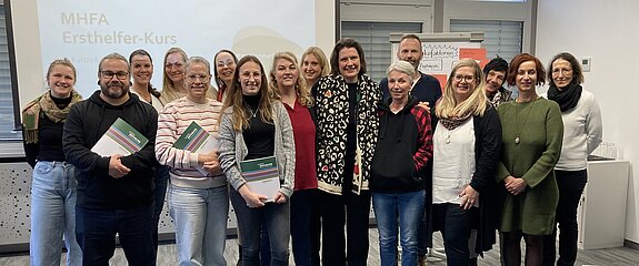 Gruppenbild aller psychischen Ersthelfenden der Waldburg-Zeil Kliniken.